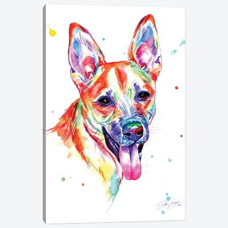 Colorful Portrait Of Dog Canvas Print #YGM58} by Yubis Guzman Art Print