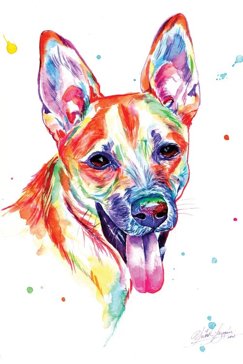 Colorful Portrait Of Dog