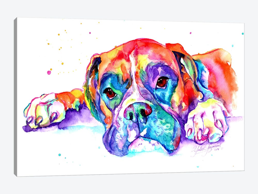 Colorful Boxer by Yubis Guzman 1-piece Canvas Print