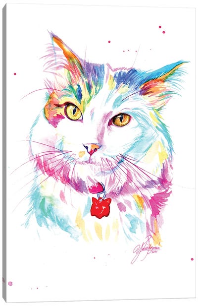 Lovely Yellow-Eyed Cat Canvas Art Print - Yubis Guzman
