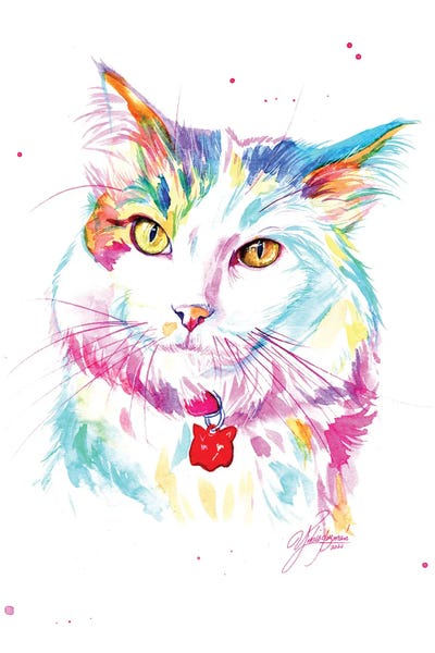 Cats: Lovely Yellow-Eyed Cat by Yubis Guzman