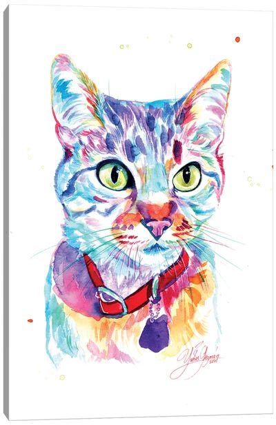 Loving Blue Kitten Canvas Art Print - Kitten Art