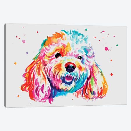 Colorful Poodle II Canvas Print #YGM84} by Yubis Guzman Art Print
