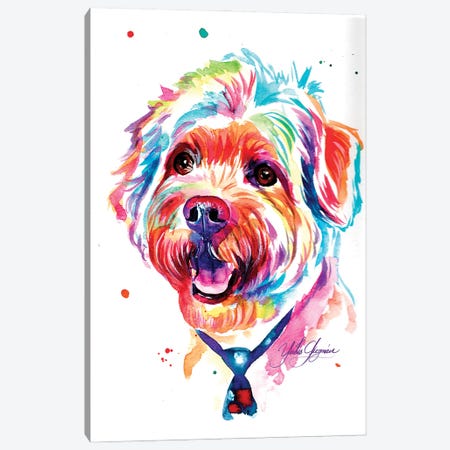 Colorful Poodle III Canvas Print #YGM85} by Yubis Guzman Canvas Print