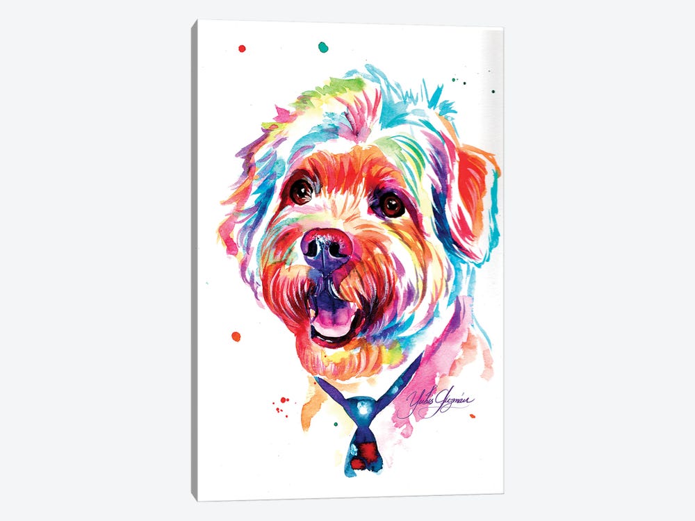 Colorful Poodle III by Yubis Guzman 1-piece Canvas Artwork