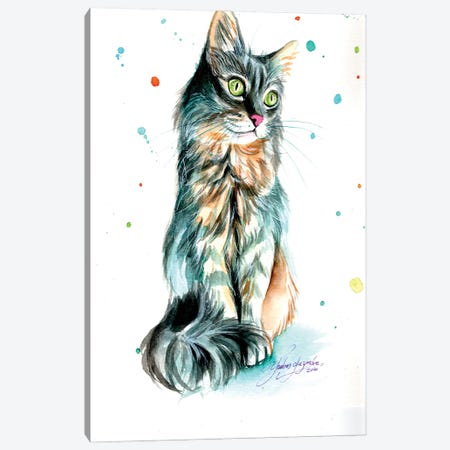 Grey Cat Beauty Canvas Print #YGM91} by Yubis Guzman Canvas Art Print