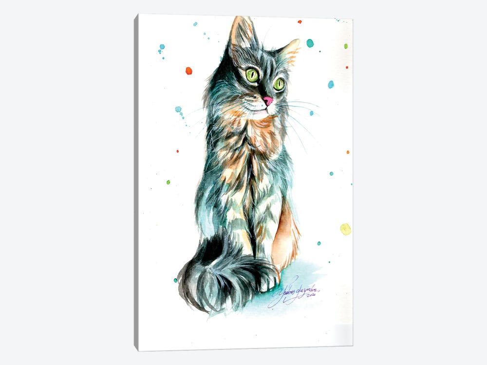 Grey Cat Beauty by Yubis Guzman 1-piece Art Print