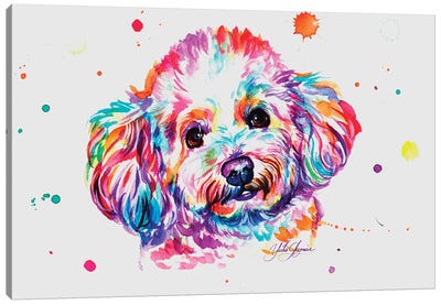 Love Poodle Canvas Art Print - Yubis Guzman