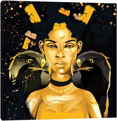 Golden Canvas Art Print - Afrofuturism