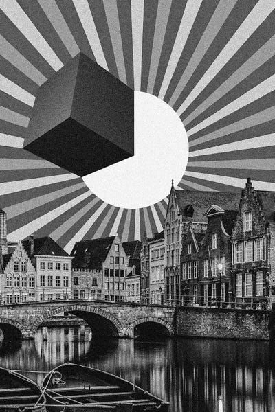 Spatial Cube by Yegor Zhuldybin framed wall art