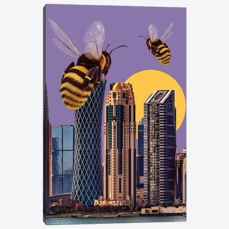 Bee Threat Canvas Print #YGZ13} by Yegor Zhuldybin Canvas Wall Art