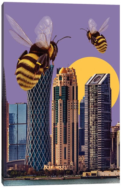 Bee Threat Canvas Art Print - Yegor Zhuldybin