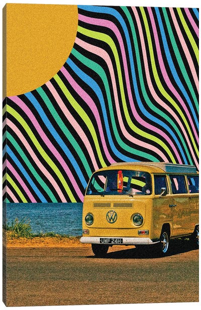 Colorful Canvas Art Print - Volkswagen
