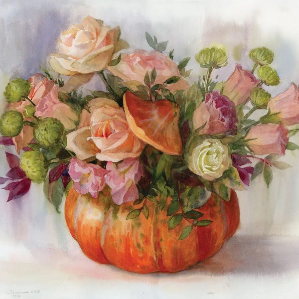 Watercolor Flowers: Autumn Bouquet by Yulia Krasnov