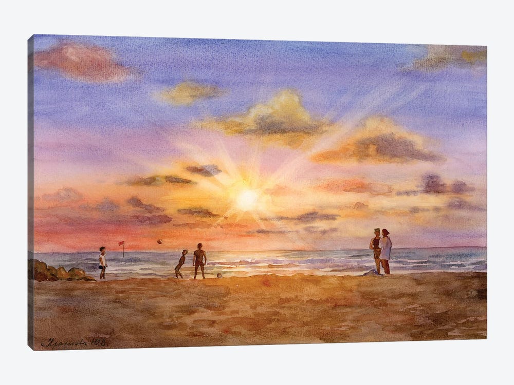 Evening On The Beach by Yulia Krasnov 1-piece Canvas Print