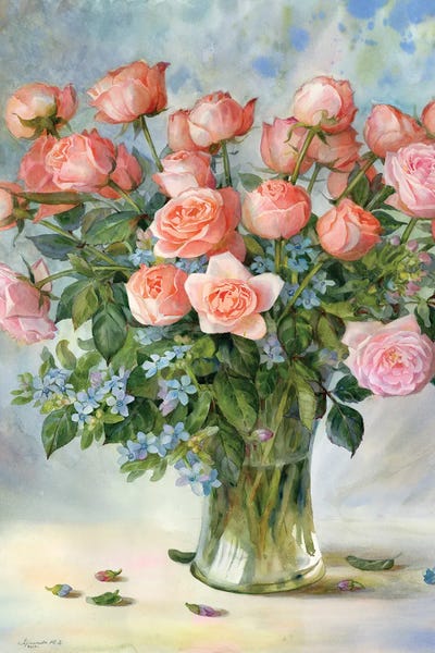 Fine Art Print: Coral Roses by Yulia Krasnov