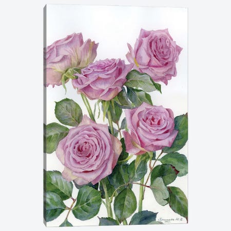 Lilac Roses Canvas Print #YKV17} by Yulia Krasnov Canvas Art Print