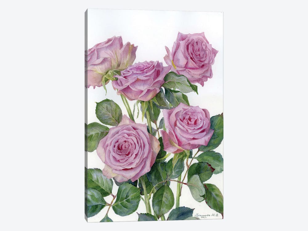 Lilac Roses by Yulia Krasnov 1-piece Canvas Art