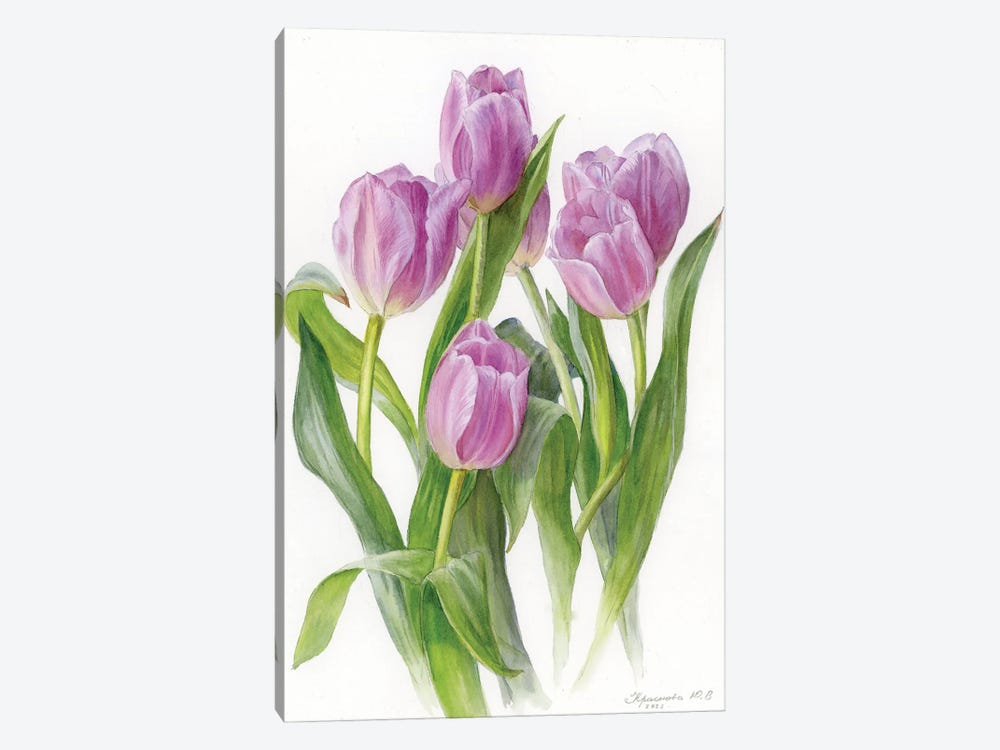 Lilac Tulips by Yulia Krasnov 1-piece Canvas Print