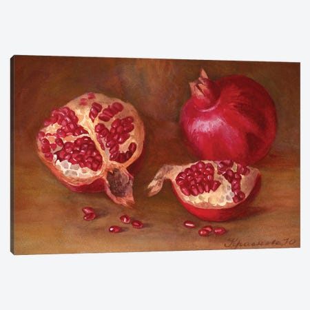 Pomegranates On The Table Canvas Print #YKV32} by Yulia Krasnov Canvas Artwork
