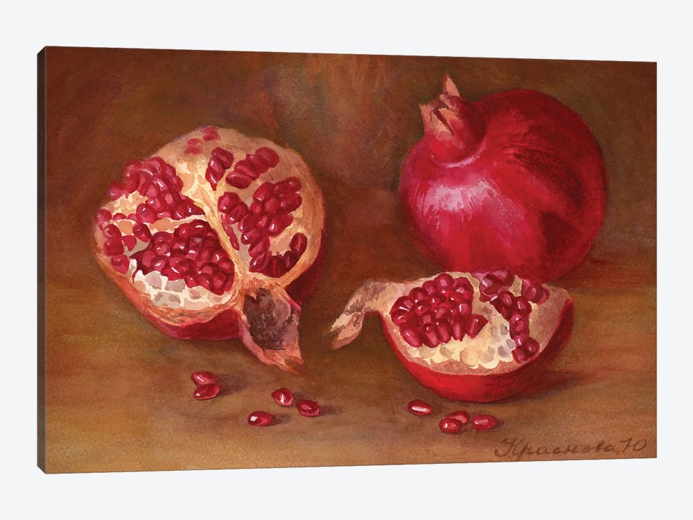 Pomegranates On The Table by Yulia Krasnov 1-piece Canvas Print