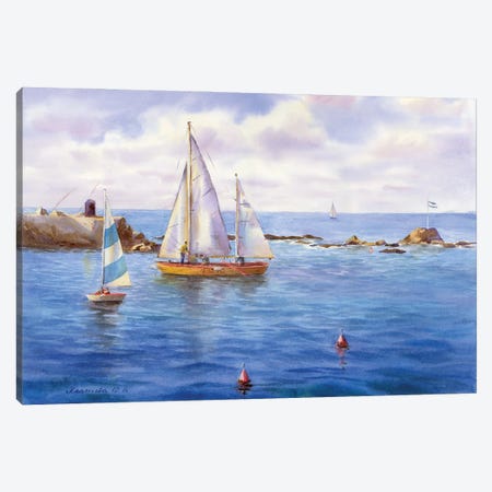 Sailboats In Yafoo Canvas Print #YKV35} by Yulia Krasnov Canvas Print