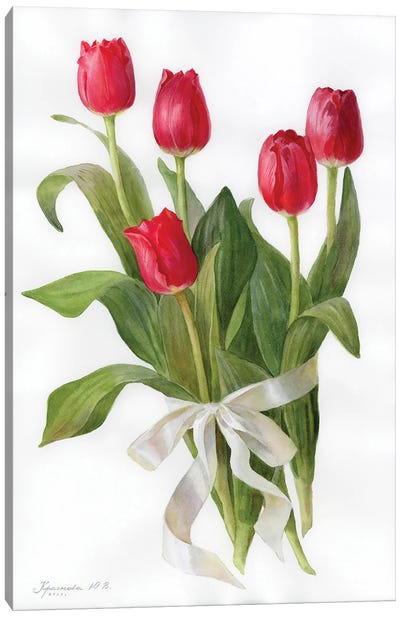 Soaring Tulips Canvas Art Print - Botanical Illustrations