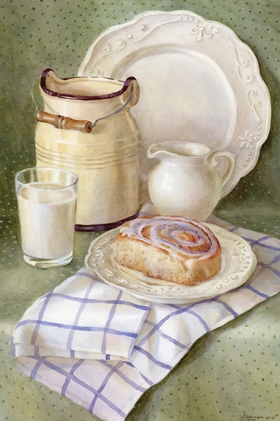 Still Life With Cinnabon by Yulia Krasnov metal wall art