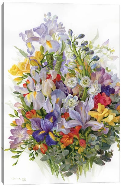 Bouquet Artist's Dream Canvas Art Print - Botanical Illustrations
