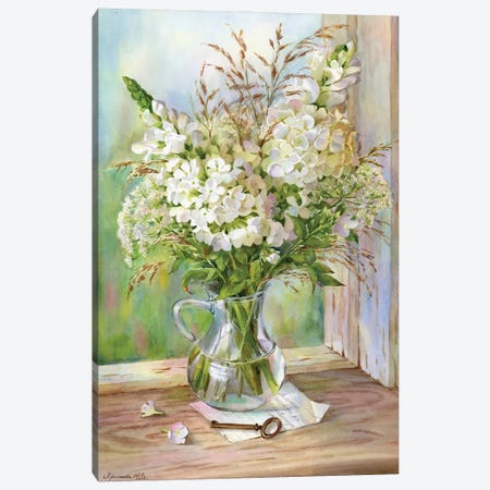 White Bouquet Canvas Print #YKV51} by Yulia Krasnov Canvas Wall Art