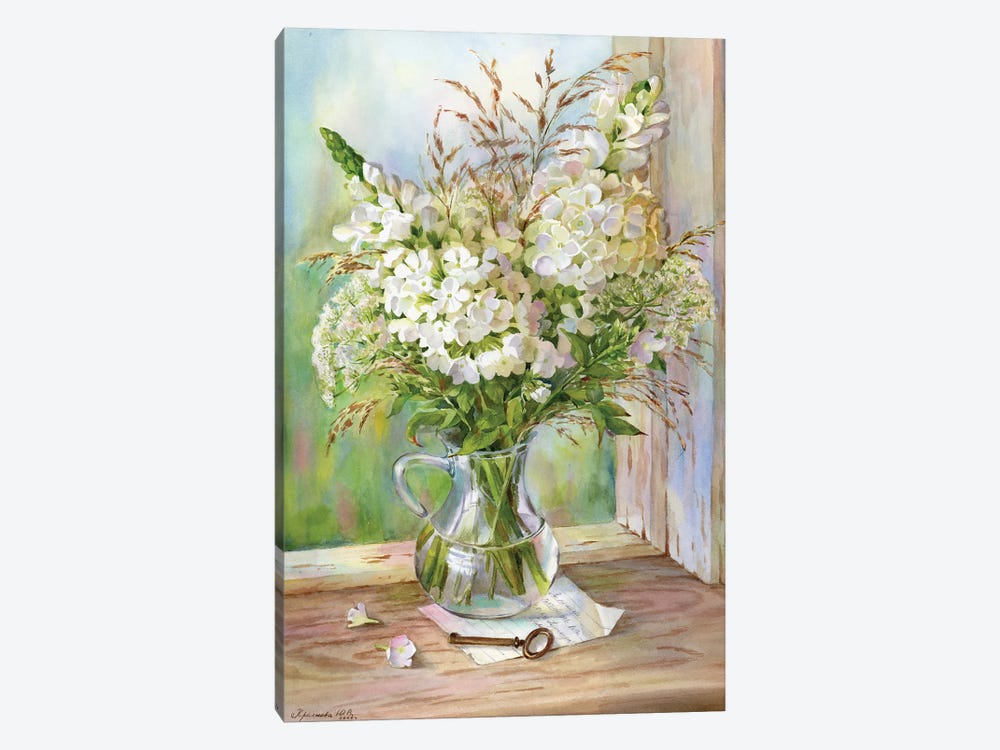 White Bouquet by Yulia Krasnov 1-piece Canvas Wall Art
