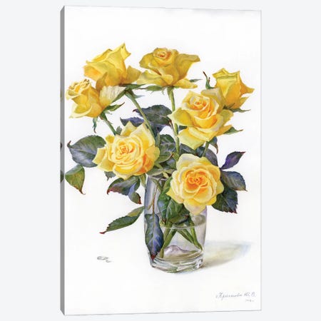 Yellow Roses Canvas Print #YKV55} by Yulia Krasnov Art Print