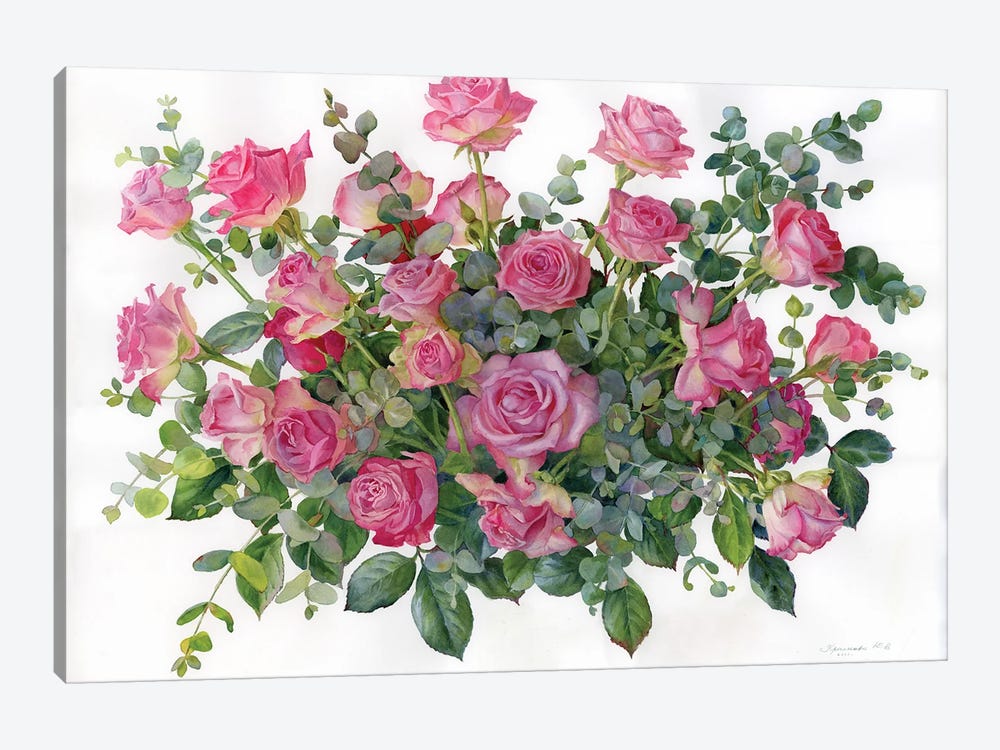 Roses In The Baroque Style by Yulia Krasnov 1-piece Canvas Print