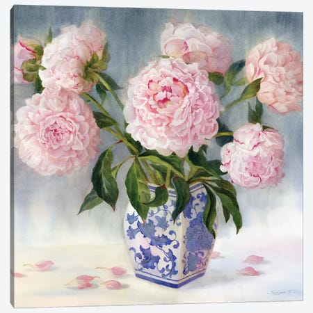 Peonies In A Chinese Vase Canvas Print #YKV59} by Yulia Krasnov Canvas Art