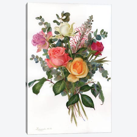 Bouquet Of Colorful Roses Canvas Print #YKV5} by Yulia Krasnov Art Print
