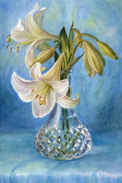 Lilies: Bouquet With Yellow Roses by Yulia Krasnov