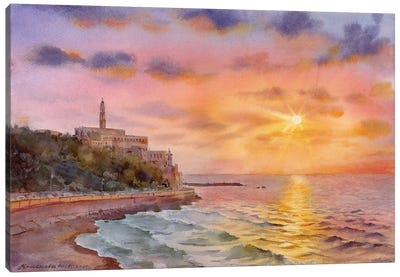 Sunset In Jaffa Canvas Art Print - Yulia Krasnov
