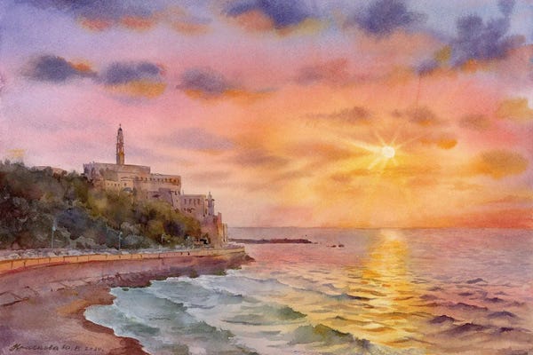 Yulia Krasnov: Sunset In Jaffa by Yulia Krasnov