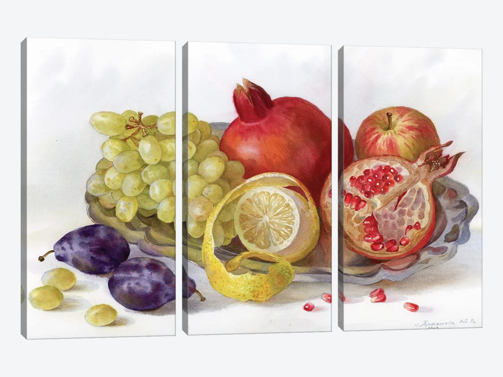 August Fruits by Yulia Krasnov 3-piece Canvas Wall Art