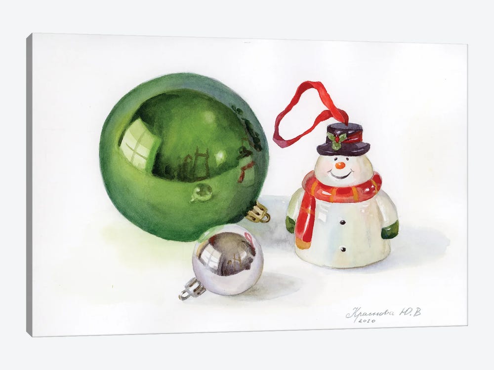 New Year's Toys by Yulia Krasnov 1-piece Art Print