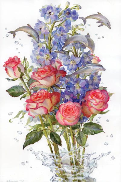 Delphinium's Dream by Yulia Krasnov framed wall art