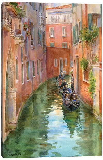 The Gondolier's Song Canvas Art Print - Venice Art