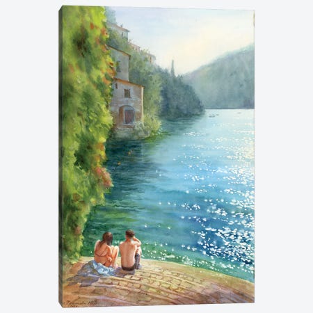 Lovers On Lake Como Canvas Print #YKV93} by Yulia Krasnov Canvas Artwork