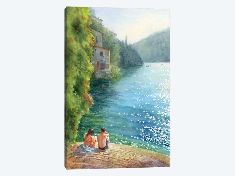 Lovers On Lake Como by Yulia Krasnov 1-piece Canvas Wall Art