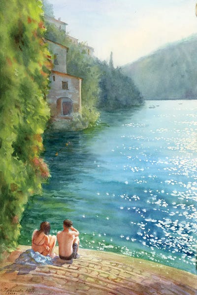 Romantic Bedroom (Couples): Lovers On Lake Como by Yulia Krasnov