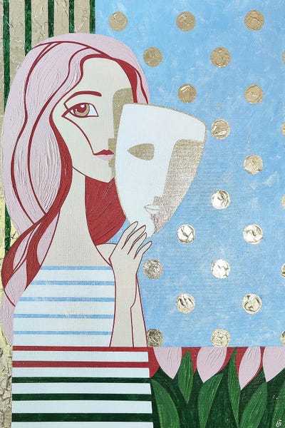 Stripes: Self Portrait. Mask by Yulia Belasla