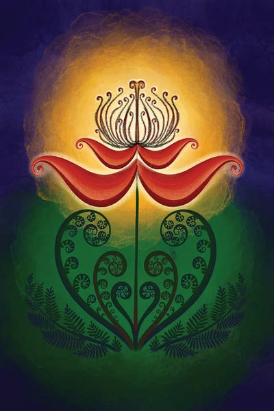 Yulia Belasla: The Fern Flower Is Bloomed - Digital Art by Yulia Belasla