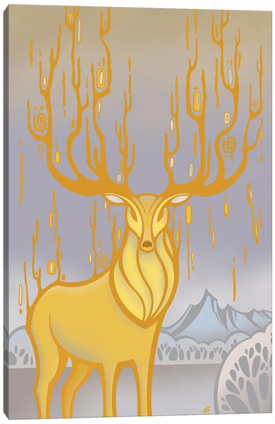 Red Deer Canvas Art Print - Yulia Belasla