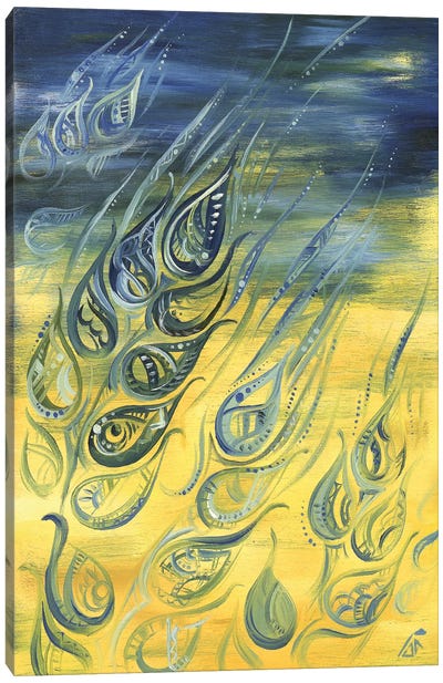 The Melody Of The Night Wheat Ears Canvas Art Print - Yulia Belasla