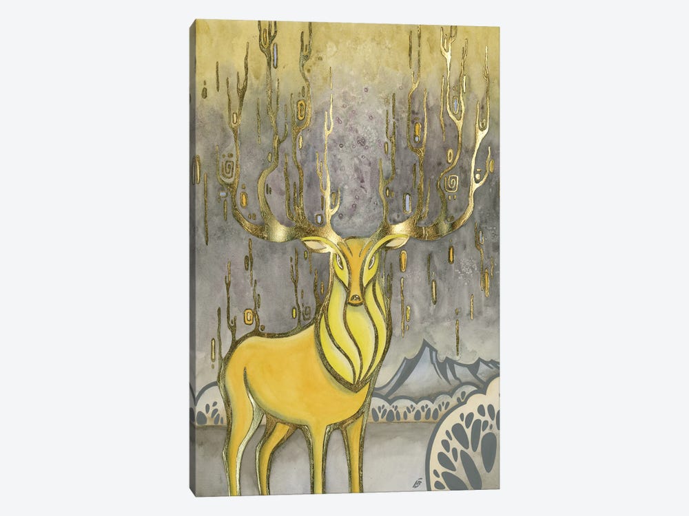 Gold Deer by Yulia Belasla 1-piece Canvas Wall Art